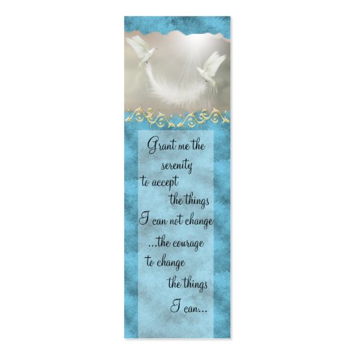 Serenity Prayer Doves Buiness Card ~ turquoise Business Card Template