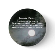 Serenity Prayer Full Moon Affirmation Button Pin