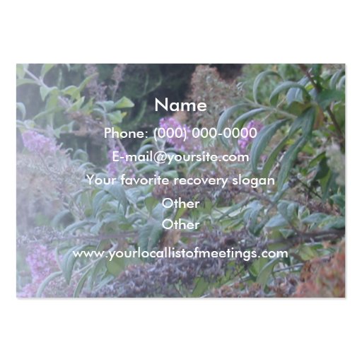 Serenity Prayer Garden Profile Card Business Card Templates (back side)