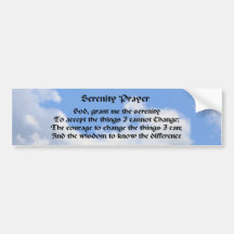 Serenity Prayer Inspirational Bumper Sticker #3