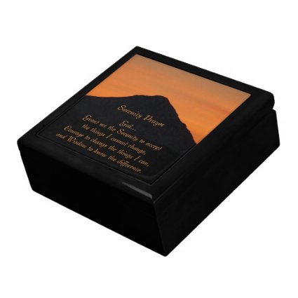 Serenity Prayer Mountain Sunset Jewelry Box