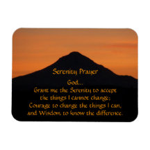 Serenity Prayer Mountain Sunset Magnet
