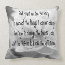 Serenity Prayer Peony Pillow