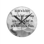 Serenity Prayer Peony Round Clock