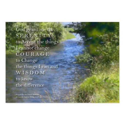 Serenity Prayer River Profile Card Business Card (back side)
