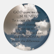 Serenity Prayer Summer Sky Design Refrigerator Magnet