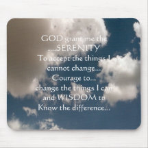 Serenity Prayer Summer Sky Design Mousepad
