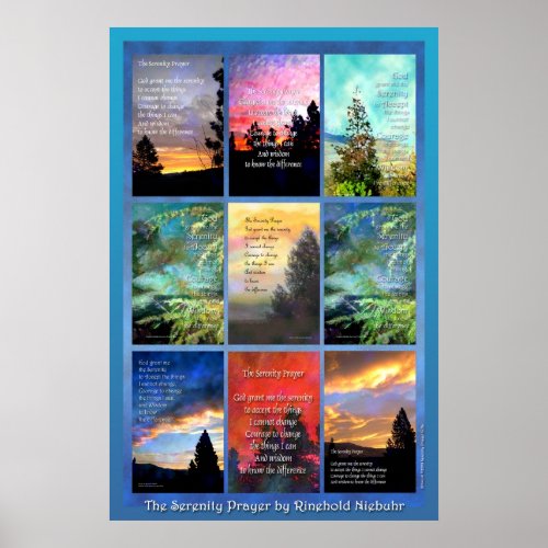 Serenity Prayer Trees Quilt Poster print