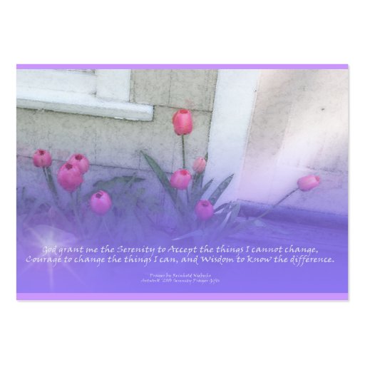 Serenity Prayer Tulips Profile Card Business Card Template (front side)