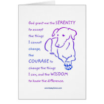Serenity Prayer w/Dog greeting cards cards