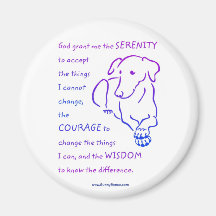 Serenity Prayer w/Dog magnets