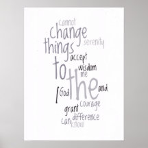 Serenity Prayer Word Art Poster