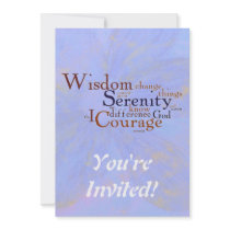 Serenity Prayer Wordle on abstract Invitations