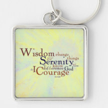 Serenity Prayer Wordle on abstract Key Chains