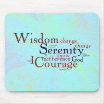 Serenity Prayer Wordle on abstract Mousepad