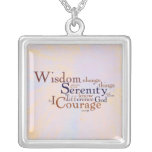 Serenity Prayer Wordle on abstract Necklace