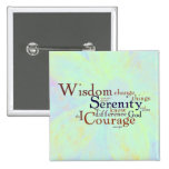 Serenity Prayer Wordle on abstract Pinback Buttons