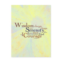 Serenity Prayer Wordle on abstract Post Cards