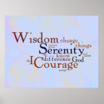Serenity Prayer Wordle on abstract Print