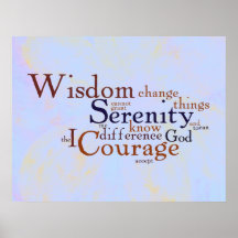 Serenity Prayer Wordle on abstract Print