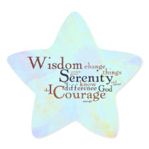 Serenity Prayer Wordle on abstract Star Sticker