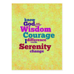 Serenity Prayer wordle postcard