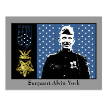 Sergeant Alvin York - Medal of Honor Winner Postcards