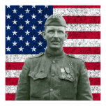 Sergeant York and The American Flag Print
