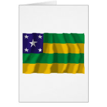 Sergipe, Brazil Waving Flag Card