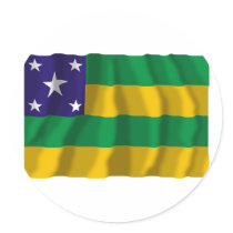 Sergipe, Brazil Waving Flag Round Sticker