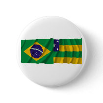 Sergipe & Brazil Waving Flags Button