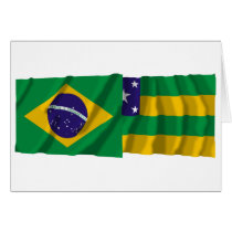 Sergipe & Brazil Waving Flags cards