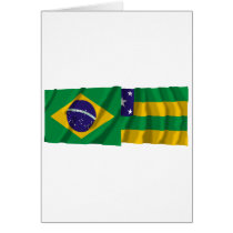 Sergipe & Brazil Waving Flags Card