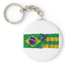 Sergipe & Brazil Waving Flags Keychains