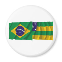 Sergipe & Brazil Waving Flags magnets