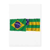 Sergipe & Brazil Waving Flags Post Card