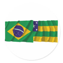 Sergipe & Brazil Waving Flags Sticker