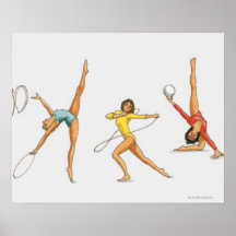 Series of illustrations showing rhythmic poster