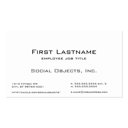Serif Bank Gothic Template Business Cards (front side)