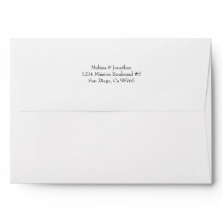 Serif print custom return address wedding invite envelope