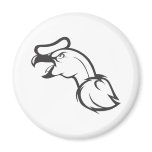 Serious Andean Condor Bird in Black and White Fridge Magnet