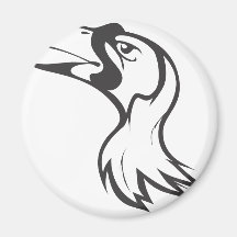 Serious Bird of Paradise in Black and White Magnets