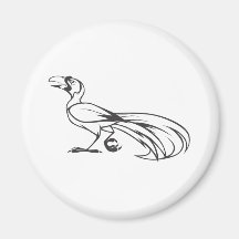 Serious Bird of Paradise in Black and White Refrigerator Magnet