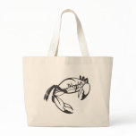 Serious Blue Crab in Black and White Canvas Bags