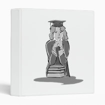 Serious Female Graduate binders
