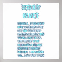 Serious Gamer - Blue Posters