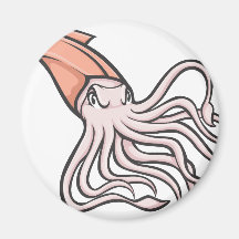 Serious Giant Squid Fridge Magnets