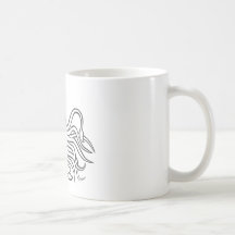Serious Giant Squid in Black and White Coffee Mugs