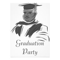 Serious Graduating Man invitations