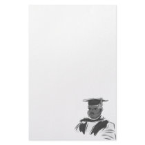 Serious Graduating Man Stationery Design
